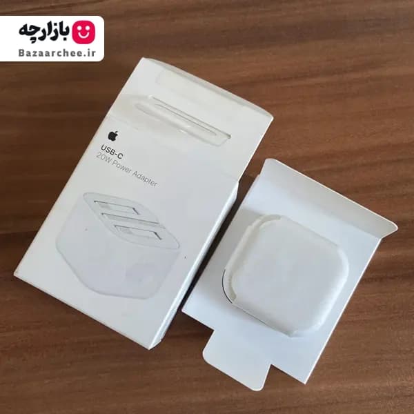 شارژر آداپتور دیواری 20 وات آیفون اپل Apple سه پین مدل USB-C به لایتنینگ اپل اورجینال — تصویر ۸