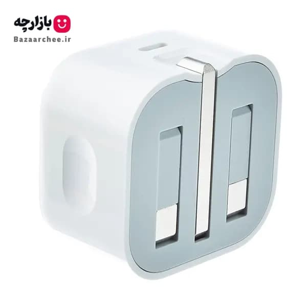 شارژر آداپتور دیواری 20 وات آیفون اپل Apple سه پین مدل USB-C به لایتنینگ اپل اورجینال — تصویر ۴