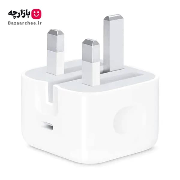 شارژر آداپتور دیواری 20 وات آیفون اپل Apple سه پین مدل USB-C به لایتنینگ اپل اورجینال