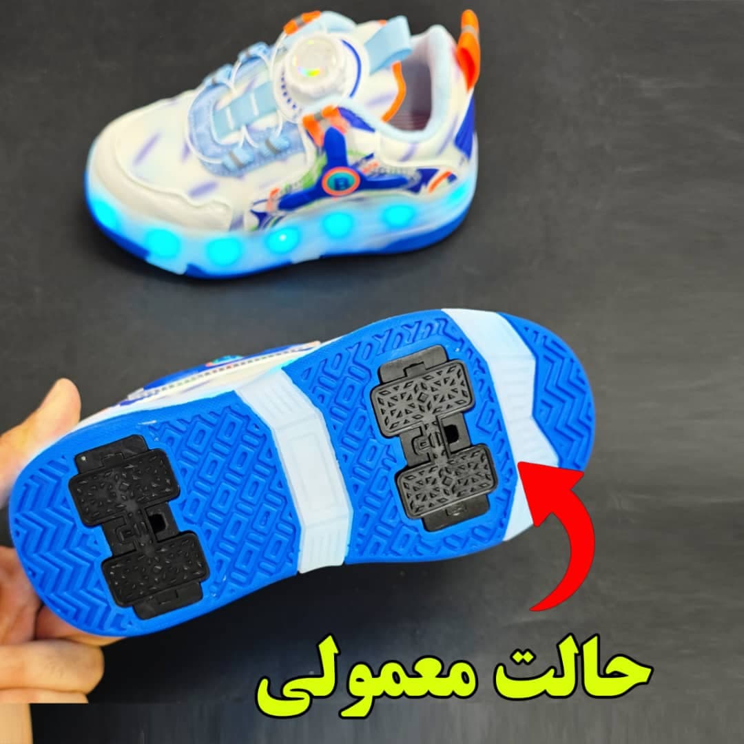 کفش اسکیتی چهار چرخ چراغی شارژی اورجینال بچگانه9706 — تصویر ۳