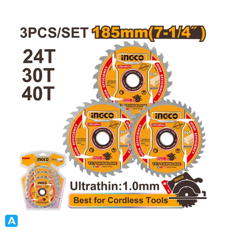 ست 3 عددی صفحه گردبر چوب 185 میلی متر اینکو مدل TSB18503 — تصویر ۲