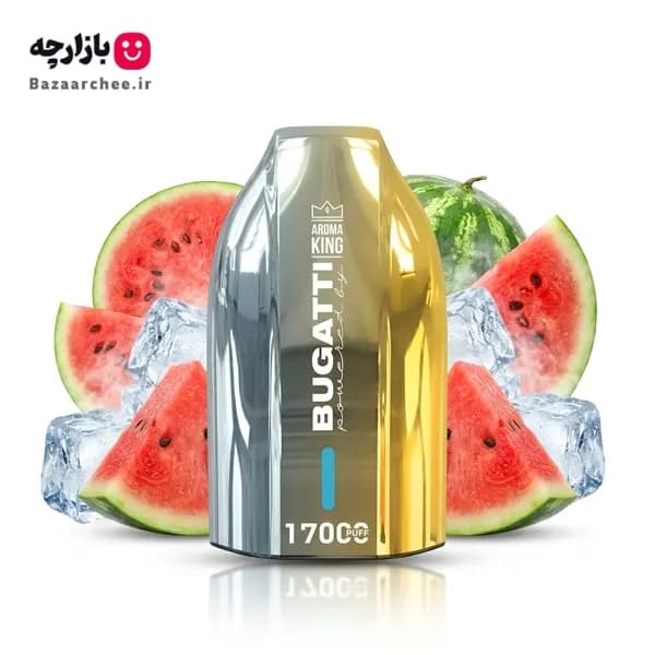 پاد یکبار مصرف هندوانه یخ 17000 پاف آروما کینگ بوگاتی | AROMA KING BUGATTI 17000 WATERMELON ICE