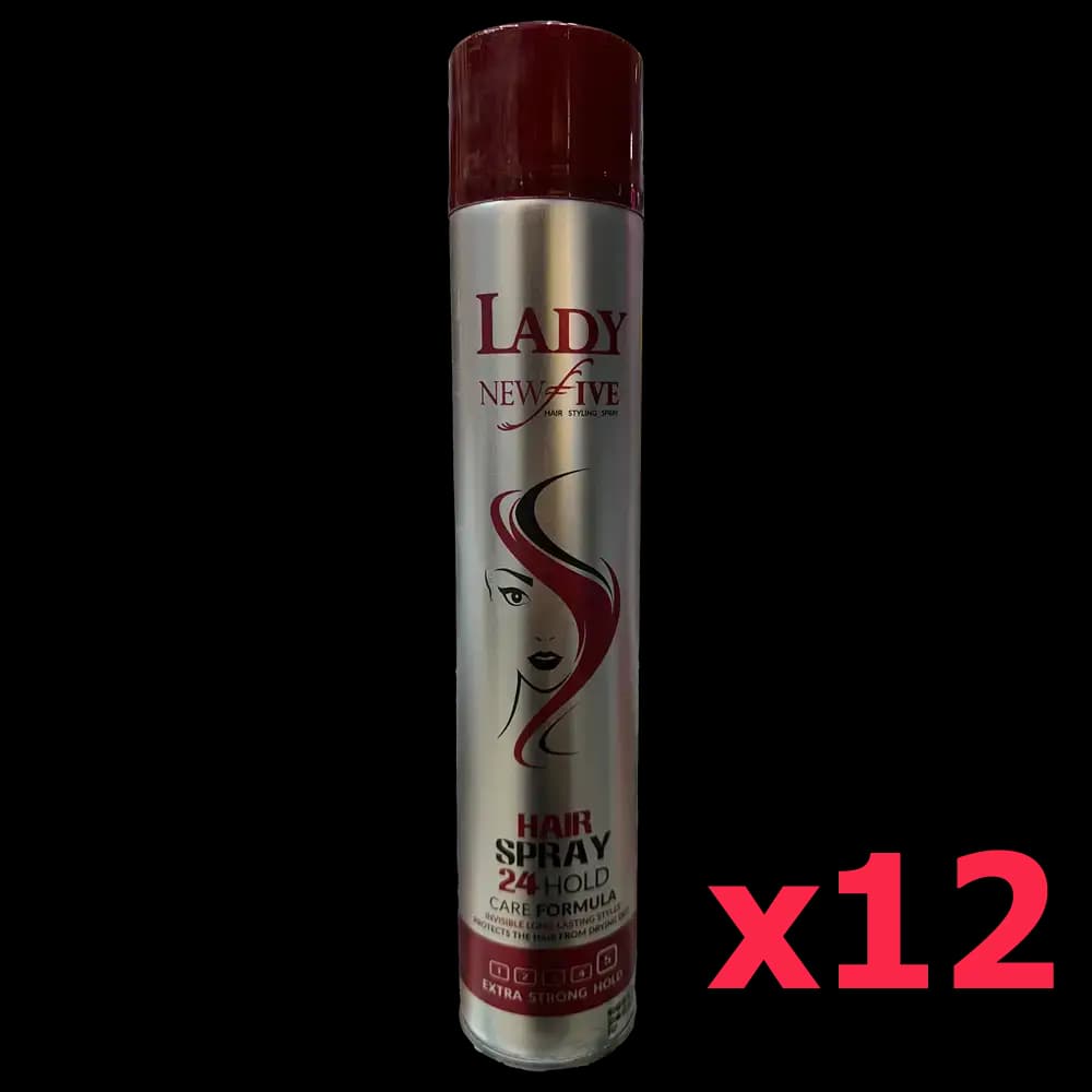 فروش عمده اسپری حالت‌دهنده مو لیدی LADY مدل Extra Strong حجم ۵۰۰ میلی‌لیتر (پک ۱۲ عددی)
