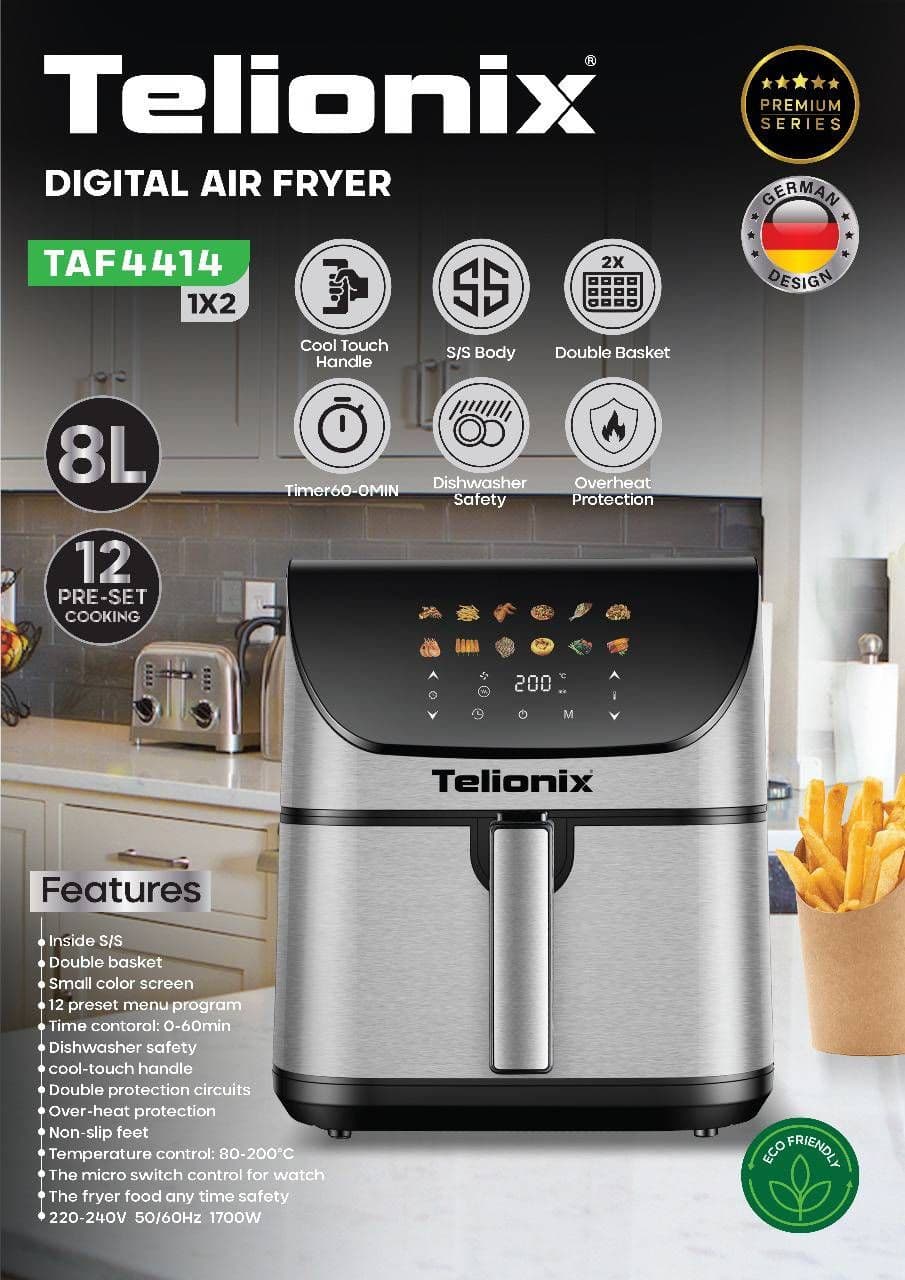 سرخ کن تلیونیکس مدل TAF4414 ظرفیت ۸ لیتر بدون روغن