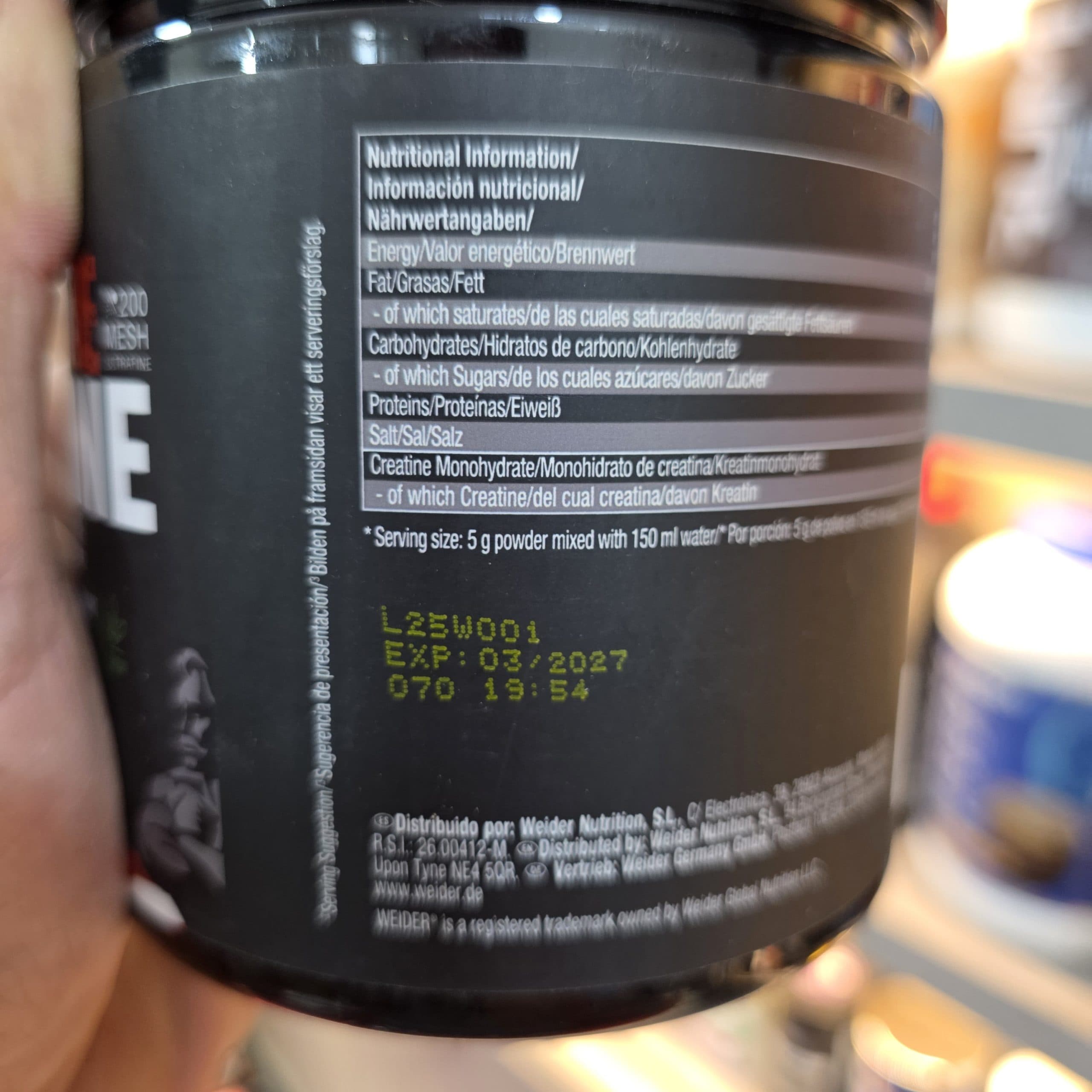 کراتین هاردکور ویدر (WEIDER Hardcore Creatine) — تصویر ۳