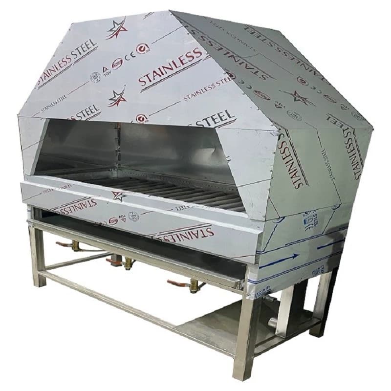 کباب پز یا منقل گازی صنعتی 120 سانتیمتری با هود — تصویر ۲