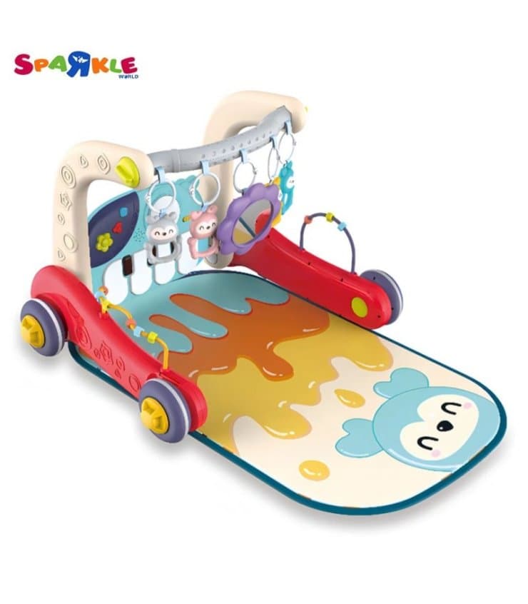 واکر3کاره کودک Viva Kids 3 in 1 Multicolor مدل 6655 واکر آموزشی، تشک بازی و بیزی‌بورد موزیکال — تصویر ۳