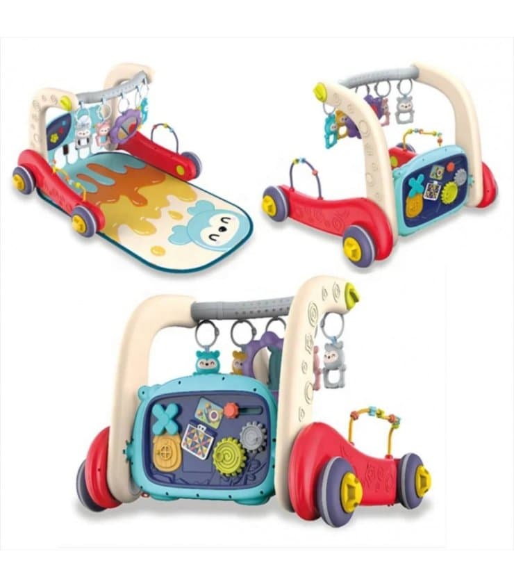 واکر3کاره کودک Viva Kids 3 in 1 Multicolor مدل 6655 واکر آموزشی، تشک بازی و بیزیبورد موزیکال