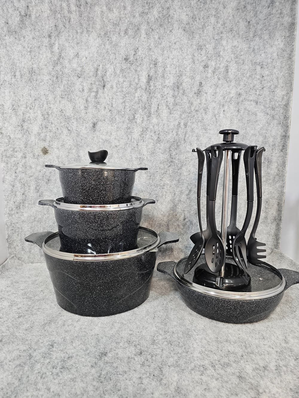 سرویس قابلمه 15 پارچه چدن گرانیت دالغا UZAY(ارسال رایگان) — تصویر ۴