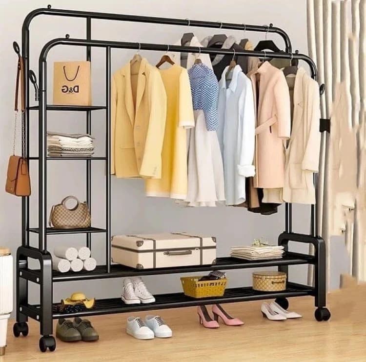 رگال دوبل دوطبقه چرخدار با تحمل وزن ۵۸ کیلوگرم (باکس دار)
