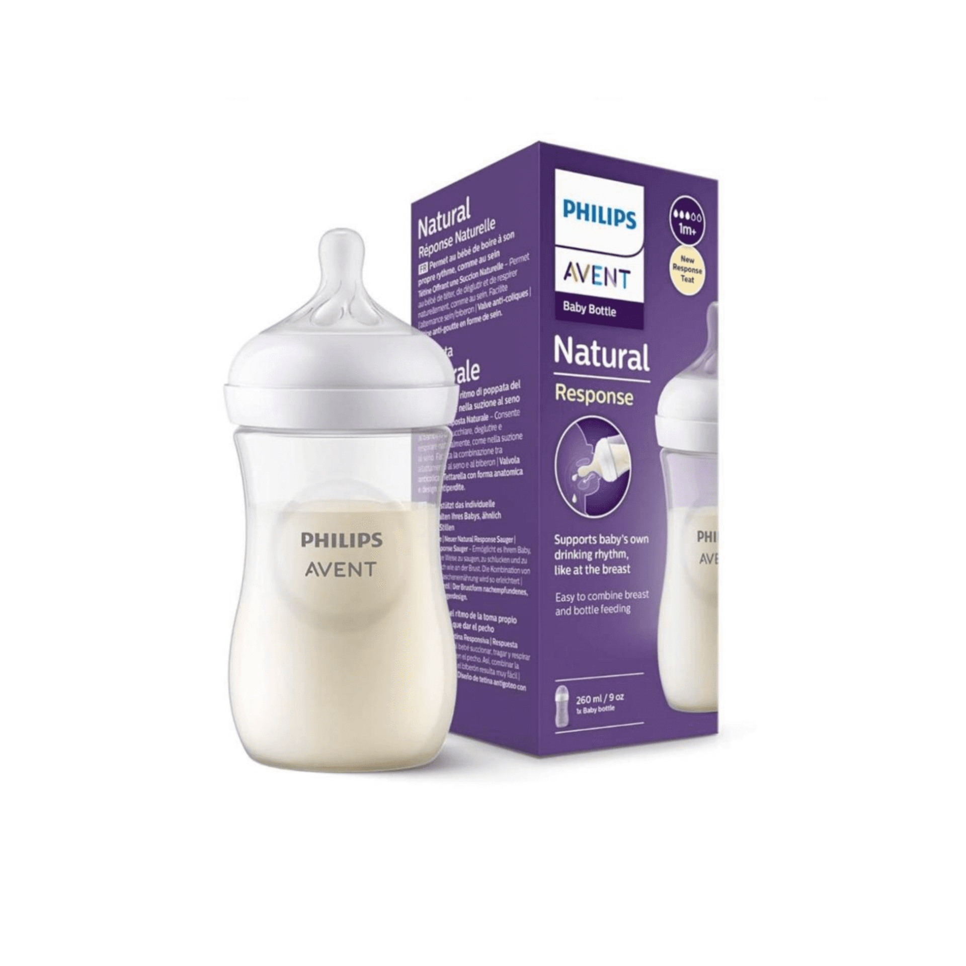 شیشه شیر نچرال ۲۶۰ میل فیلیپس اونت PHILIPS AVENT سری Response