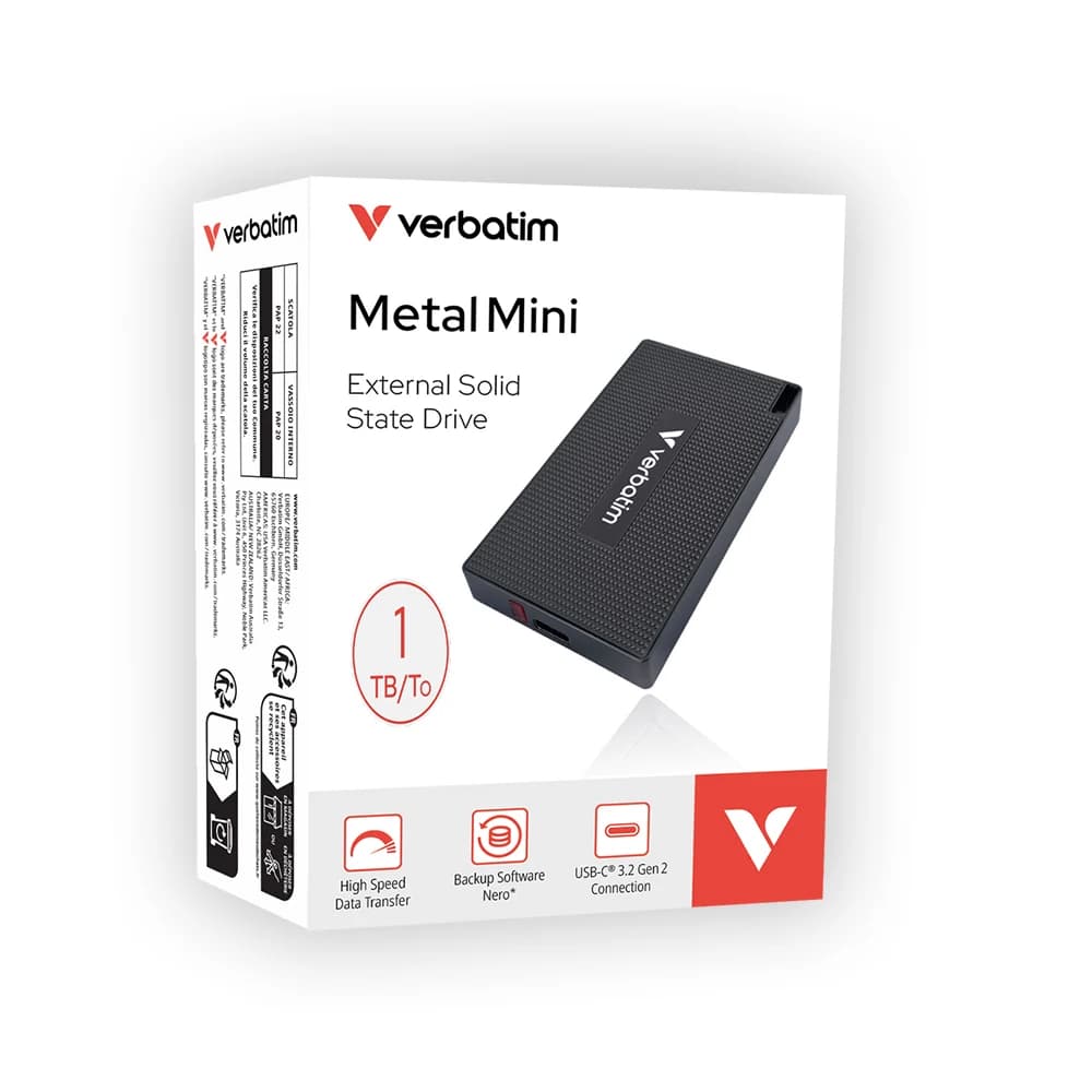 حافظه SSD اکسترنال ورباتیم مدل Metal Mini | ظرفیت 1 ترابایت USB3.2 — تصویر ۶