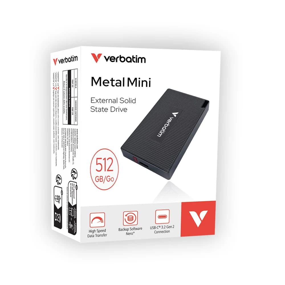 حافظه SSD اکسترنال ورباتیم مدل Metal Mini | ظرفیت 512 گیگابایت USB3.2 — تصویر ۶