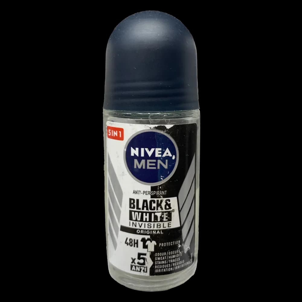 رول آن ضد تعریق مردانه نیوآ (NIVEA) مدل Invisible Black & White حجم 50 میلی‌لیتر