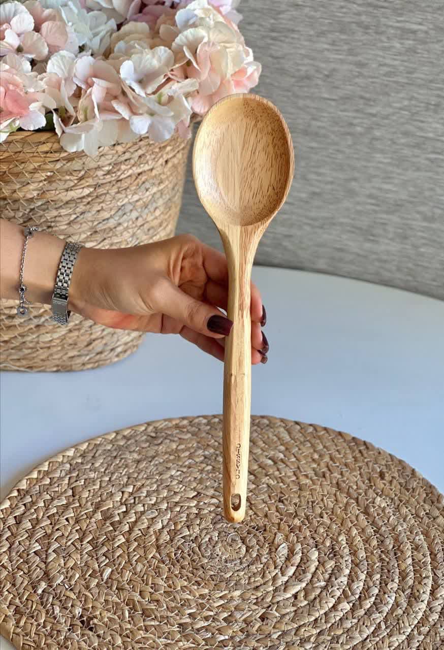 قاشق چوبی گرد