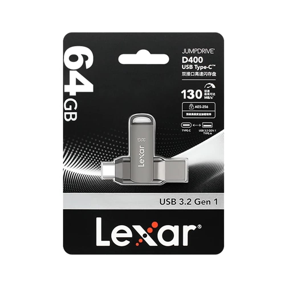 فلش مموری پرسرعت Lexar D400؛ ظرفیت 64 گیگابایت | تجربه نسل جدید انتقال داده با استاندارد USB 3.2 — تصویر ۲