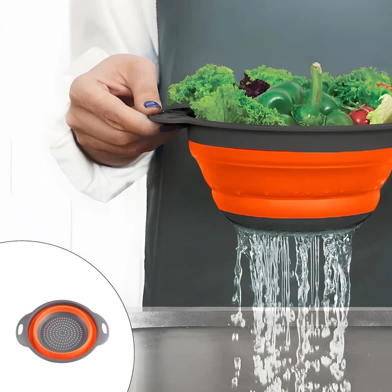 آبکش تاشو دو دسته مدل مربع