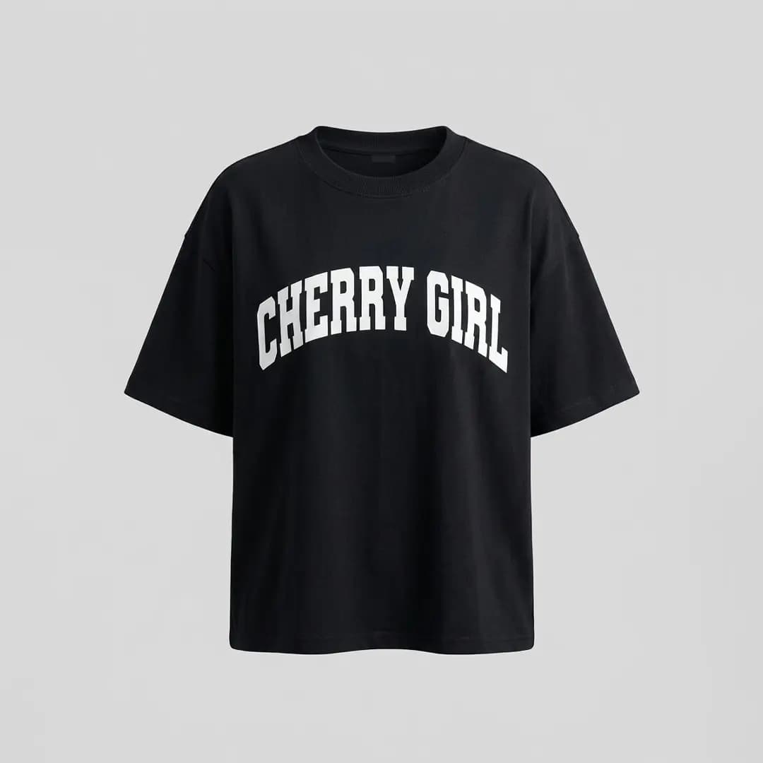 تیشرت باکسی CHERRY GIRL (فری تا 46) — تصویر ۴