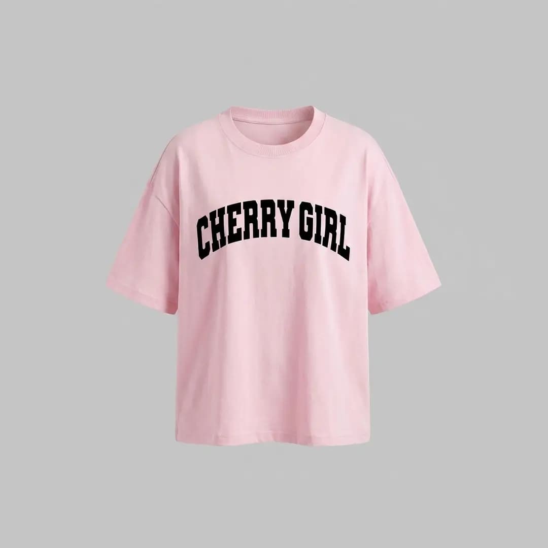 تیشرت باکسی CHERRY GIRL (فری تا 46)