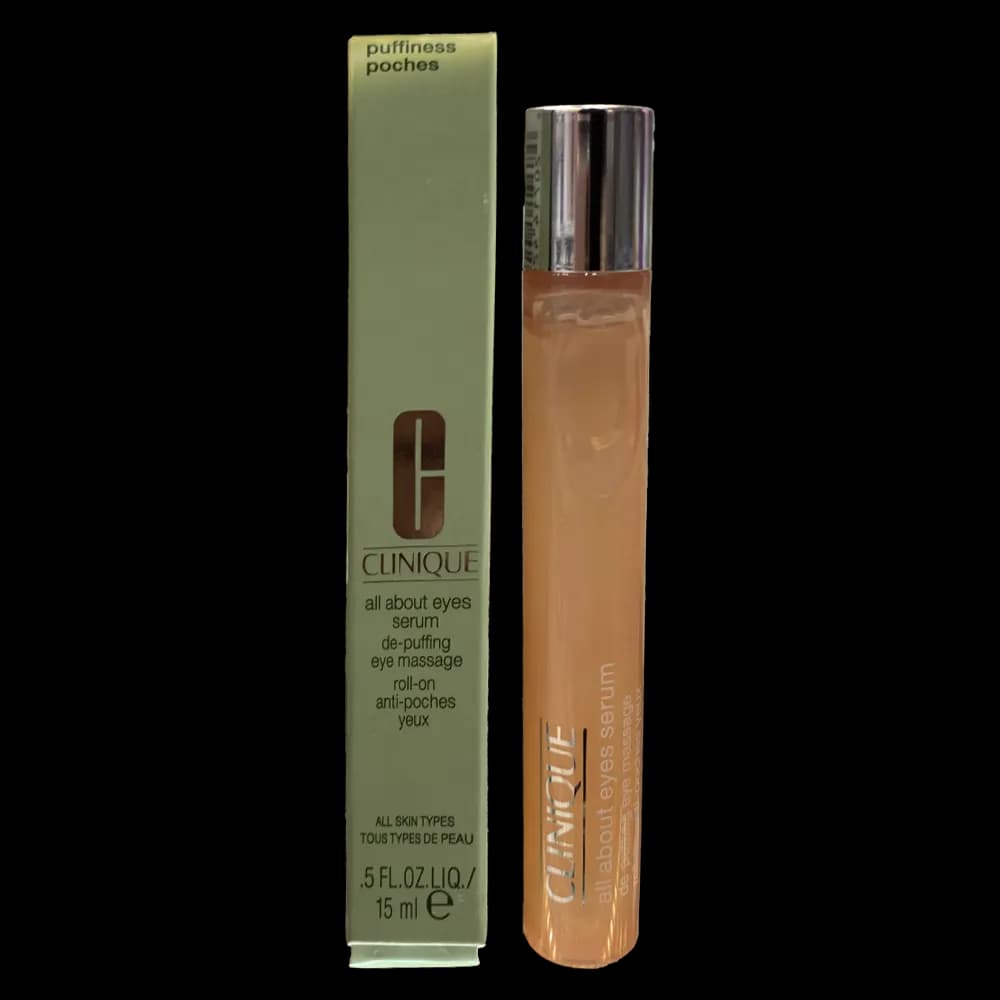 کرم دور چشم غلطکی کلینیک مدل All About Eyes Serum De-Puffing Eye Massage حجم 15 میلی لیتر