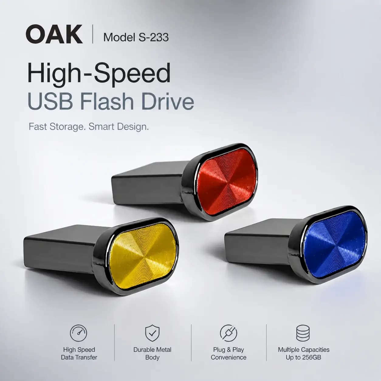 فلش مموری FLASH OAK S-233 ظرفیت 16 گیگابایت USB 2.0 | فروش اقساطی — تصویر ۳