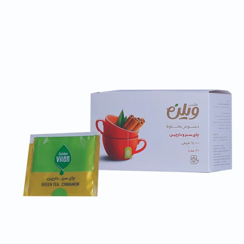 دمنوش گیاهی چای سبز و دارچین گلدن ویلن( بسته 20 عددی)