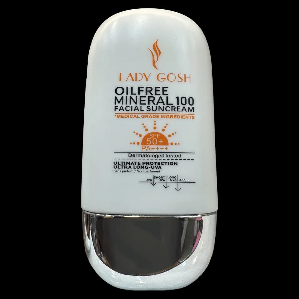 کرم ضد آفتاب بی رنگ لیدی گاش (Lady Gosh) با SPF 50 و محافظت قوی