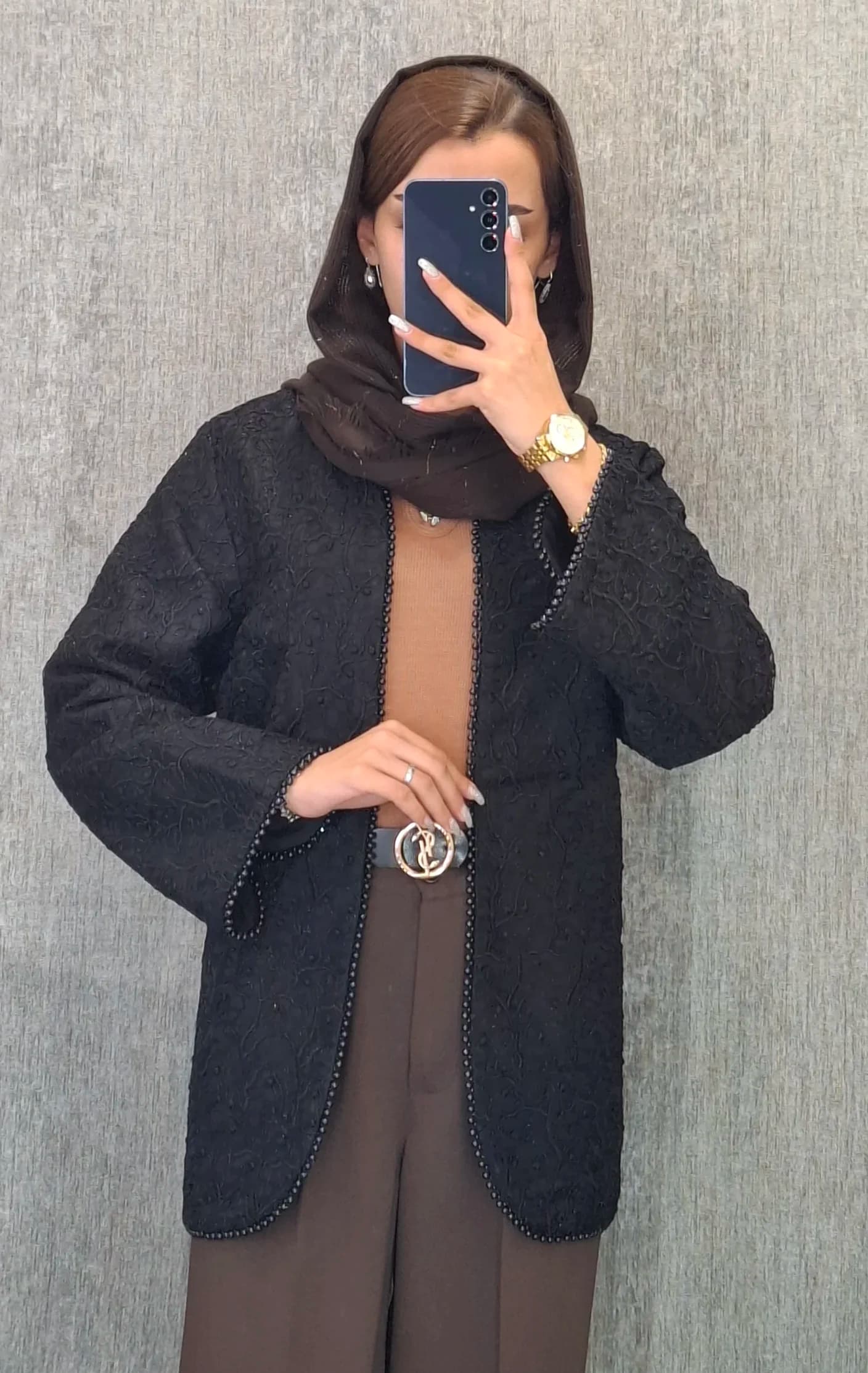 کت مشکی مرواریدی(زنانه) — تصویر ۲