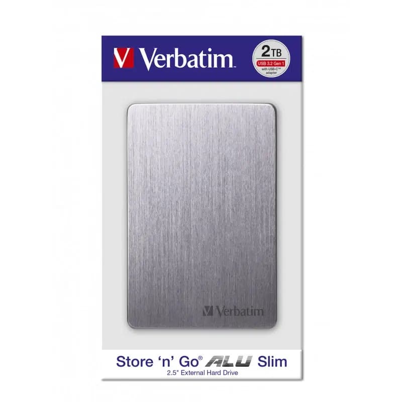 هارد اکسترنال ورباتیم مدل Store n Go ALU Slim ظرفیت 2 ترابایت مدل 53665 دارای رابط USB Type-A 3.2 — تصویر ۶