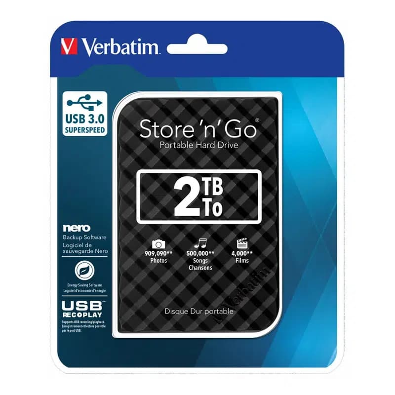 هارد اکسترنال ورباتیم مدل Store ‘n’ Go ظرفیت 2 ترابایت با رابط USB 3 — تصویر ۵