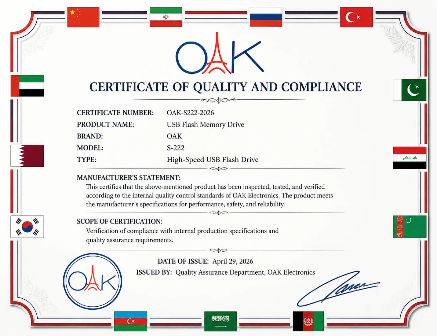 فلش مموری OAK S-222 ظرفیت 16 گیگابایت | USB 2.0، گارانتی 60 ماهه، ارسال فوری+فروش اقساطی — تصویر ۴