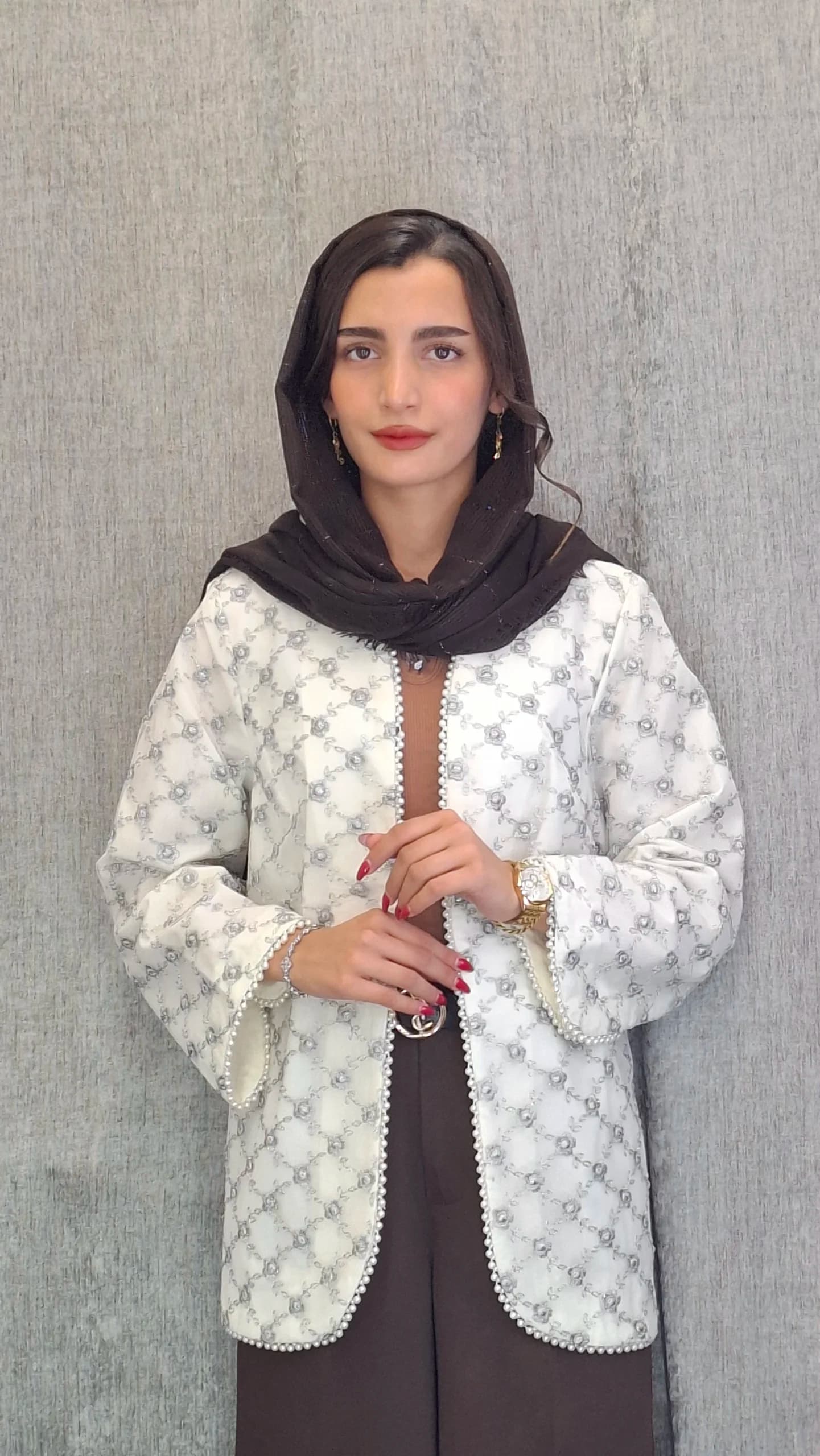 مانتو دانتل زربافت مرواریدی(زنانه) — تصویر ۲
