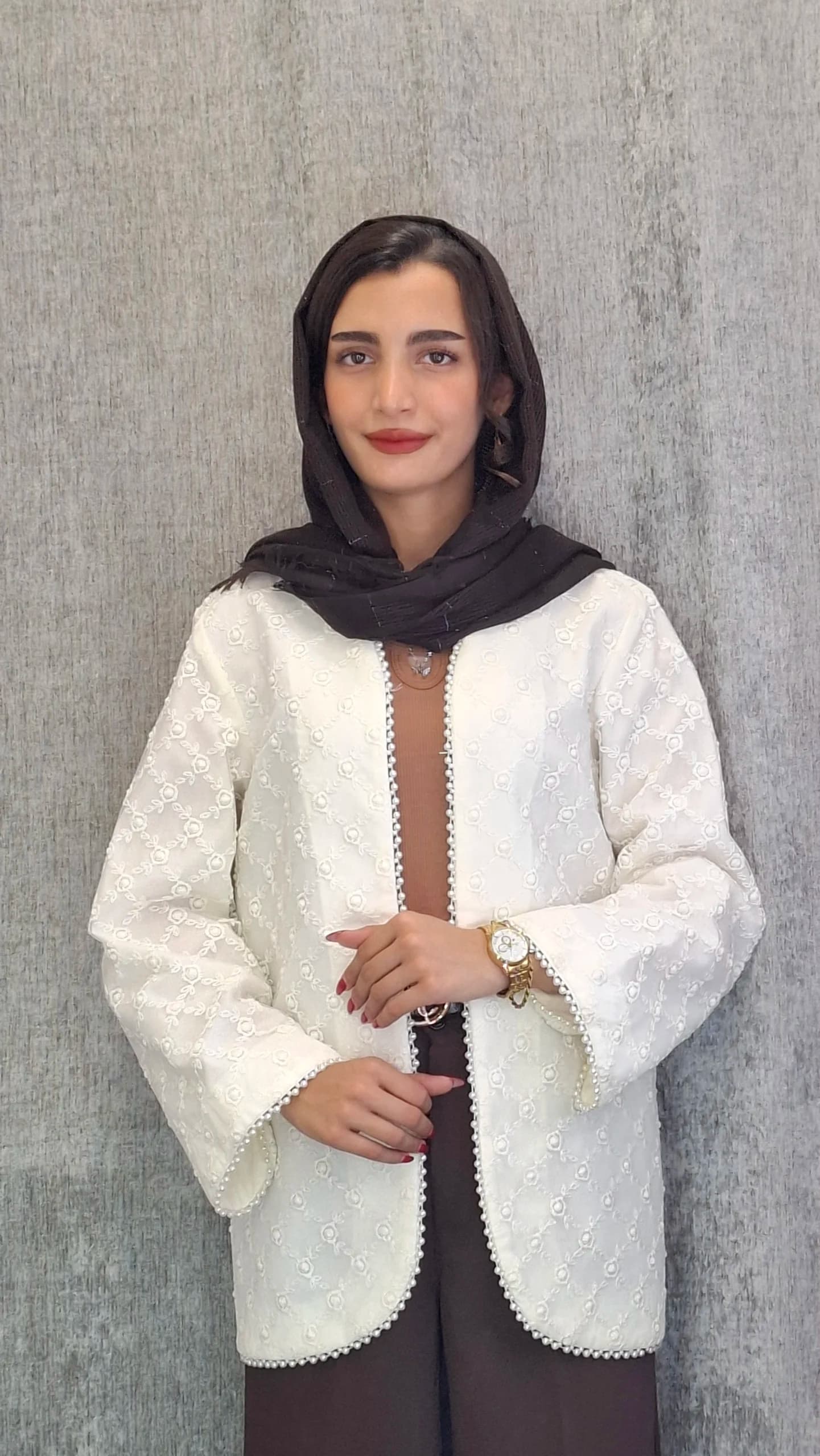 مانتو مجلسی دانتل مرواریددوزی(زنانه) — تصویر ۳