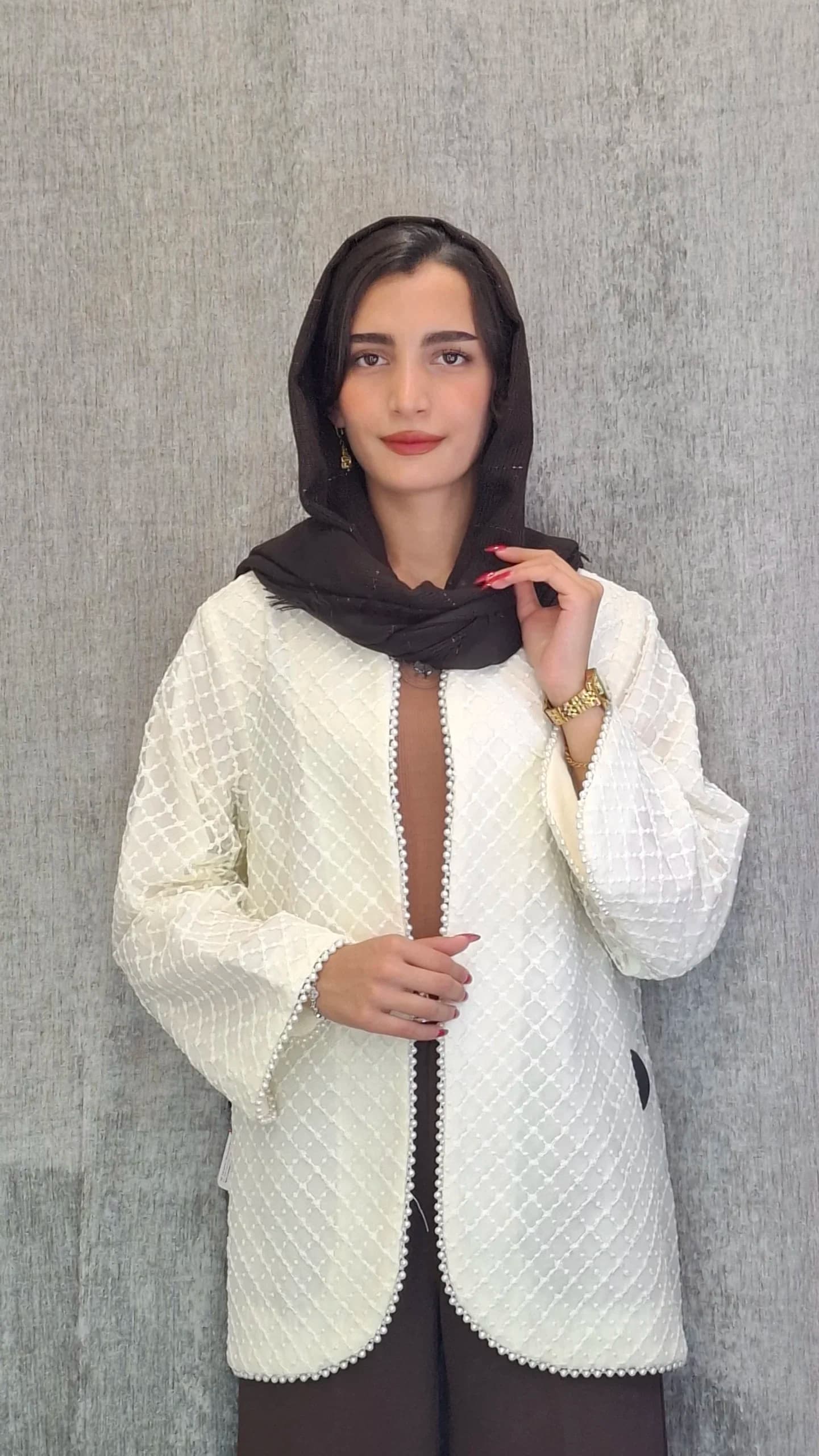 مانتو مجلسی دانتل مرواریددوزی(زنانه)