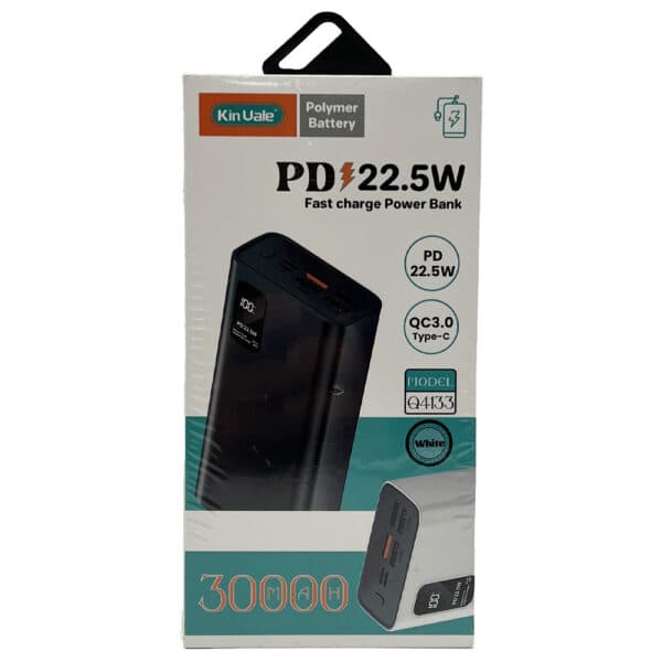 پاور بانک 30 هزار فست شارژ KINVALUE مدل Q4133 — تصویر ۳