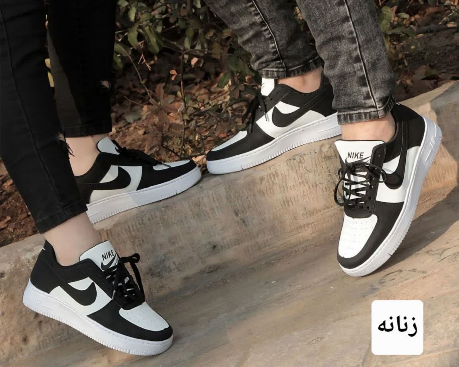 ست مرد و زن کتونی با رویه چرم صنعتی کف دوخت