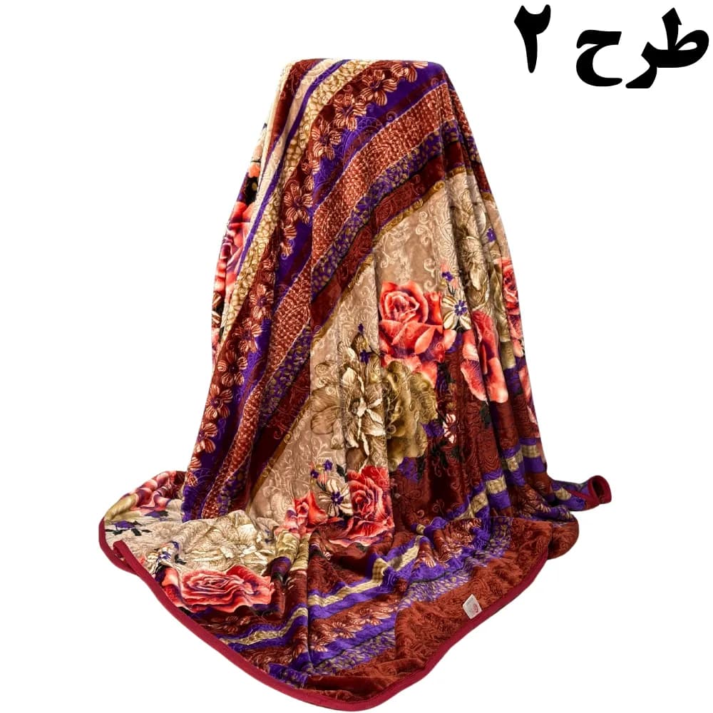 پتو مسافرتی دونفره رد رز قرمز — تصویر ۴