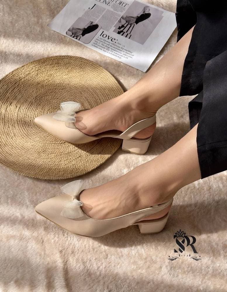 صندل مجلسی پاشنه 3 سانت رویه چرم حوله ای — تصویر ۳