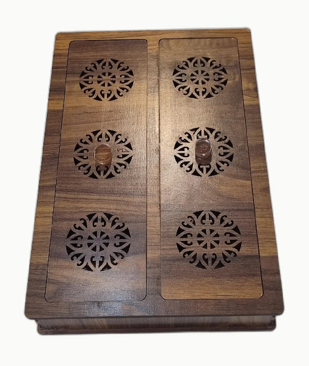 جعبه تی بگ چوبی مستطیل ۴خانه