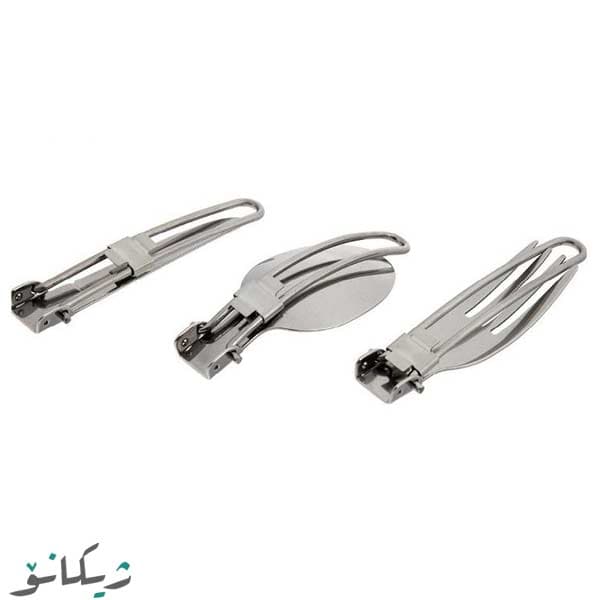 ست قاشق چنگال و چاقوی تاشو کوهنوردی استیل — تصویر ۳