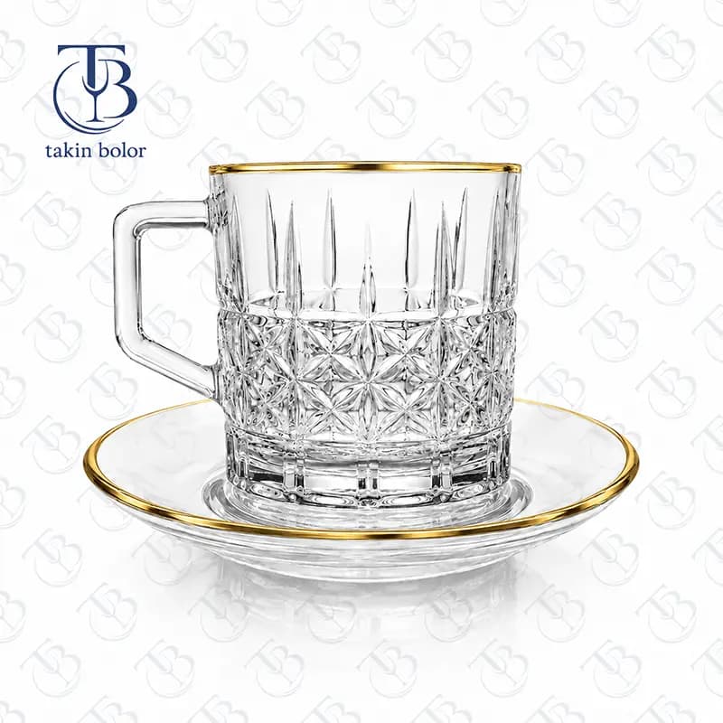 فنجان نعلبکی MH – مدل 6229C – لب طلا — تصویر ۳