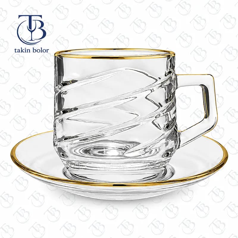 فنجان نعلبکی بلینک مکس – مدل KTZB108-1 – لب طلا — تصویر ۲