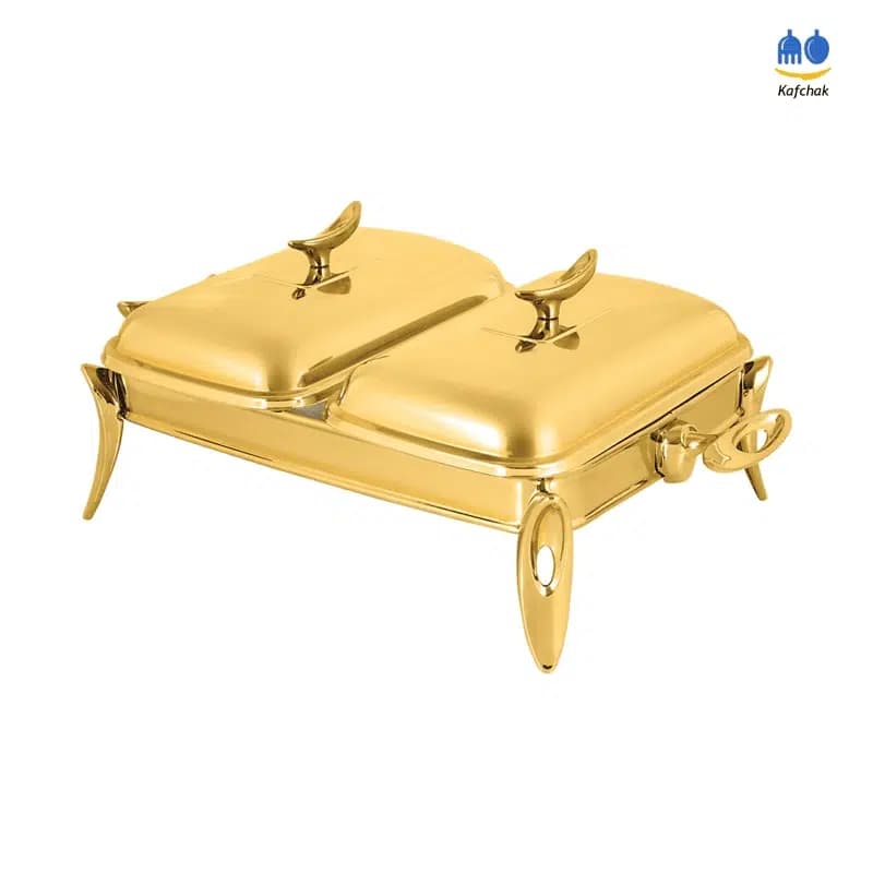 سوفله خوری دوقلو پرتی – مدل فلیم – طلایی — تصویر ۲