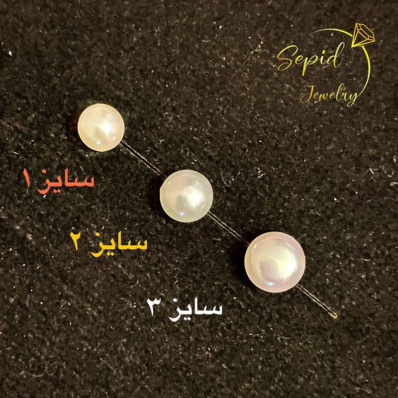 گوشواره نقره میخی مروارید پرورشی سایز 3 — تصویر ۴