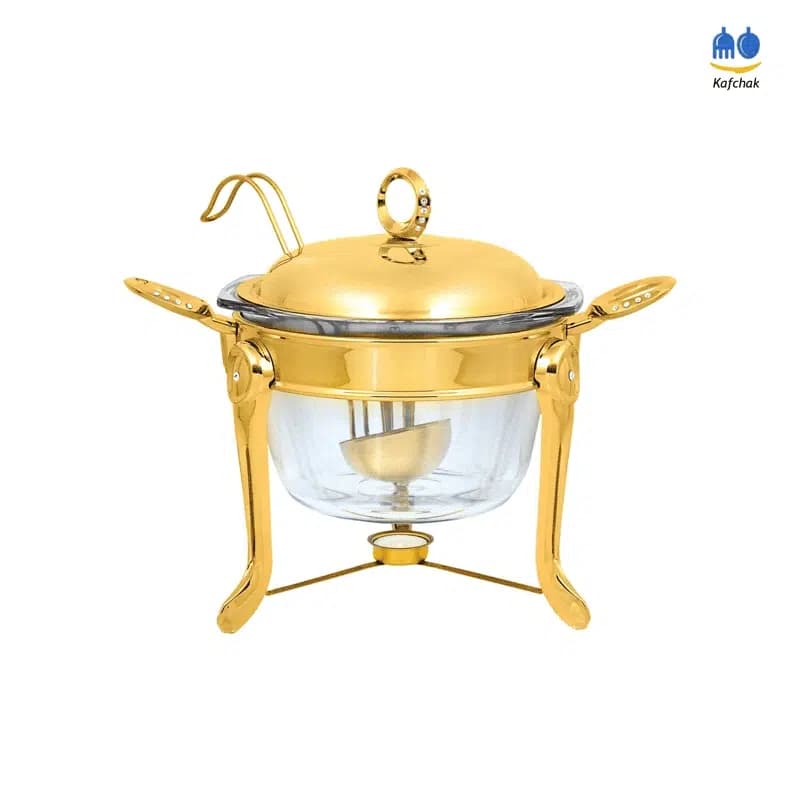 سوفله سوپ خوری پرتی – مدل حلقه نگین – طلایی — تصویر ۲