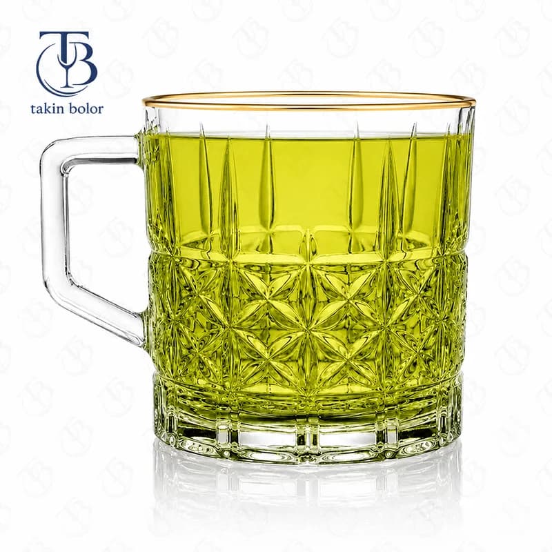 فنجان برند MH – مدل 6229C – لب طلا — تصویر ۲