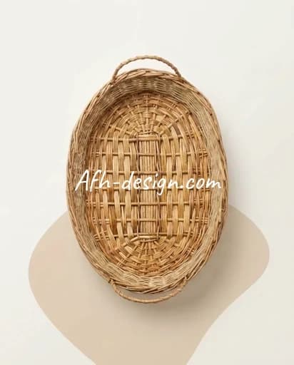 سینی حصیری دکوراتیو بیضی | کوچک — تصویر ۲