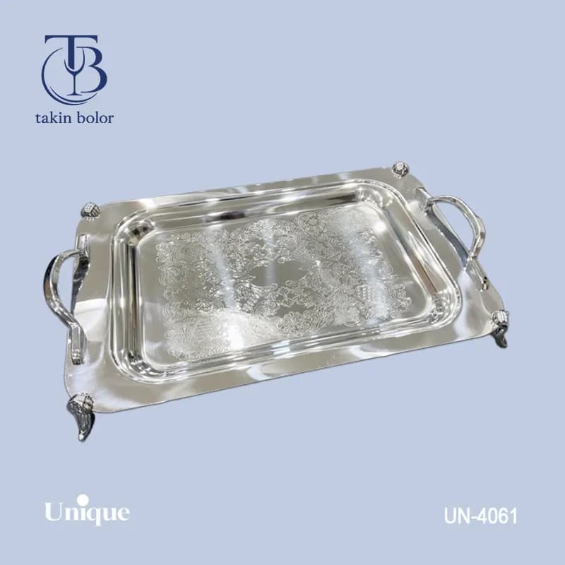 سینی پایه دار یونیک – مدل 4061 – تمام استیل — تصویر ۲