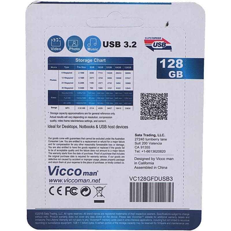 فلش 128 گیگ ویکومن Vicco Man VC378 USB3.2 — تصویر ۲
