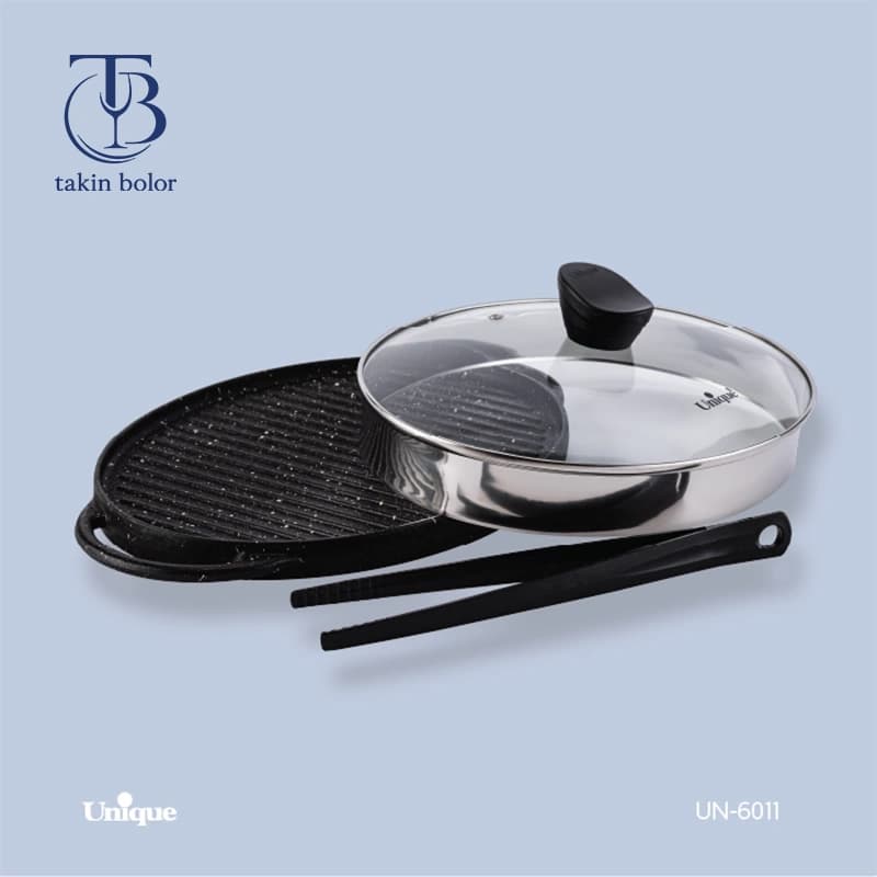 ماهیتابه گریل یونیک – مدل 6011 – چدن با روکش نسوز